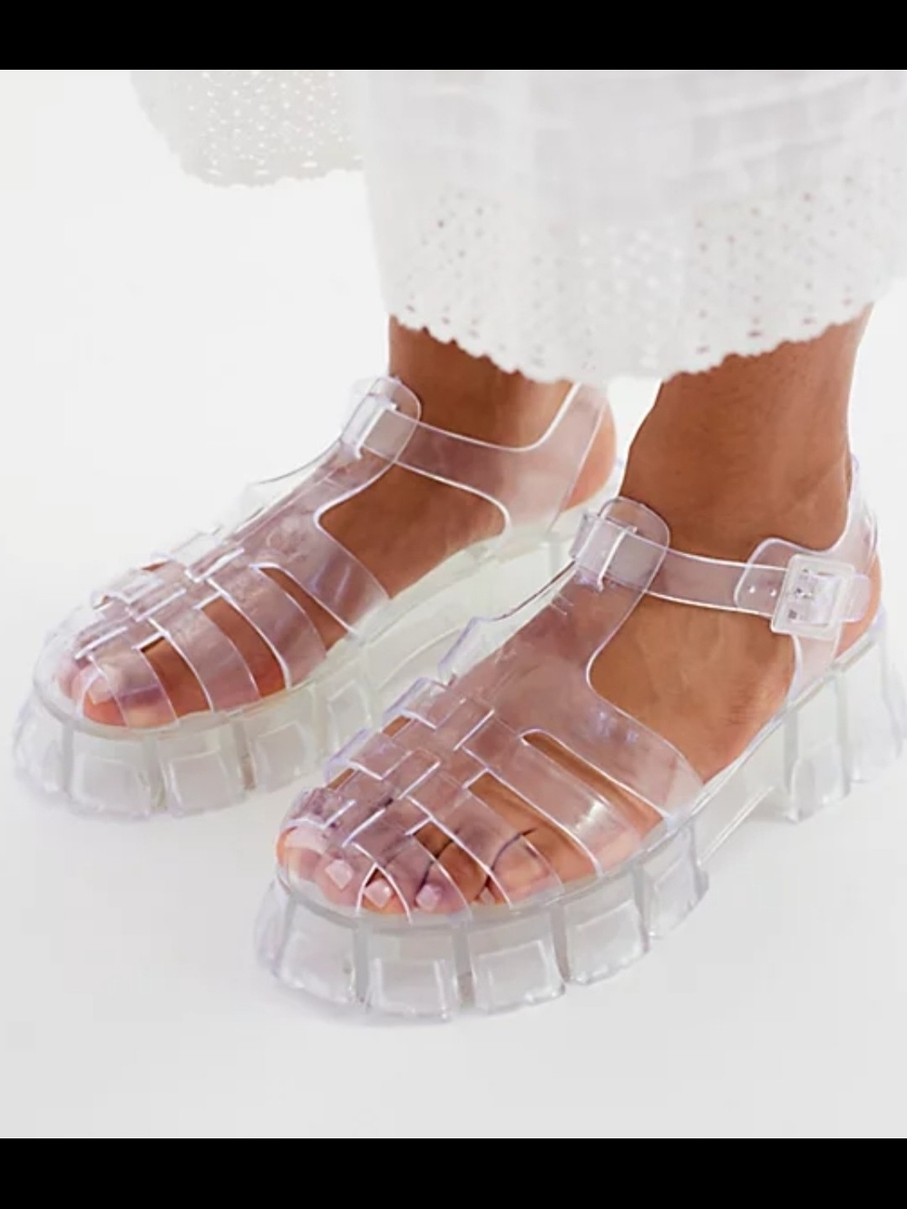 Halle Clear Jelly Platform Sandals Urban Outfitters Size 9